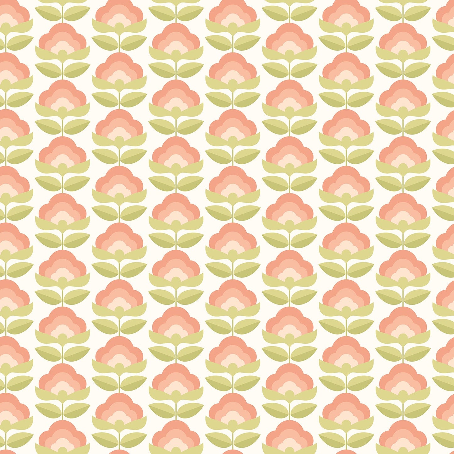 Sample - Retro Flower - Blooms Wallpaper - Apricot MIx