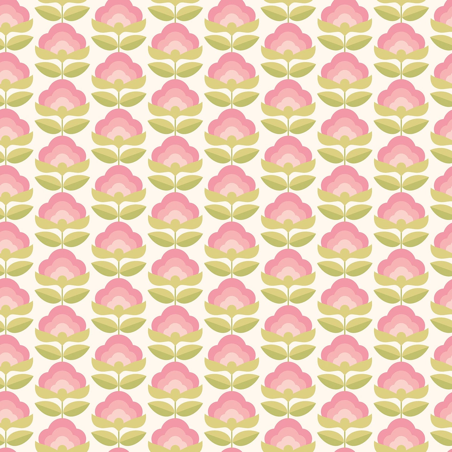 Sample - Retro Flower - Blooms Wallpaper - Rose & Apple