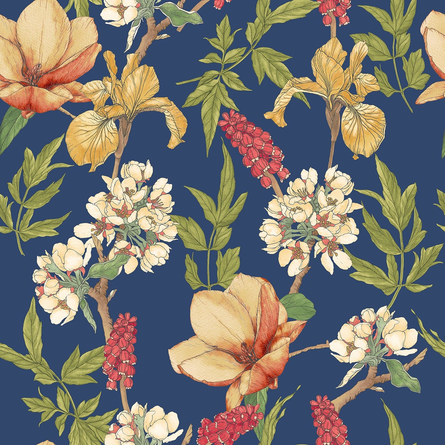 Sample - Orchid Bloom Wallpaper - Ginger & Ink