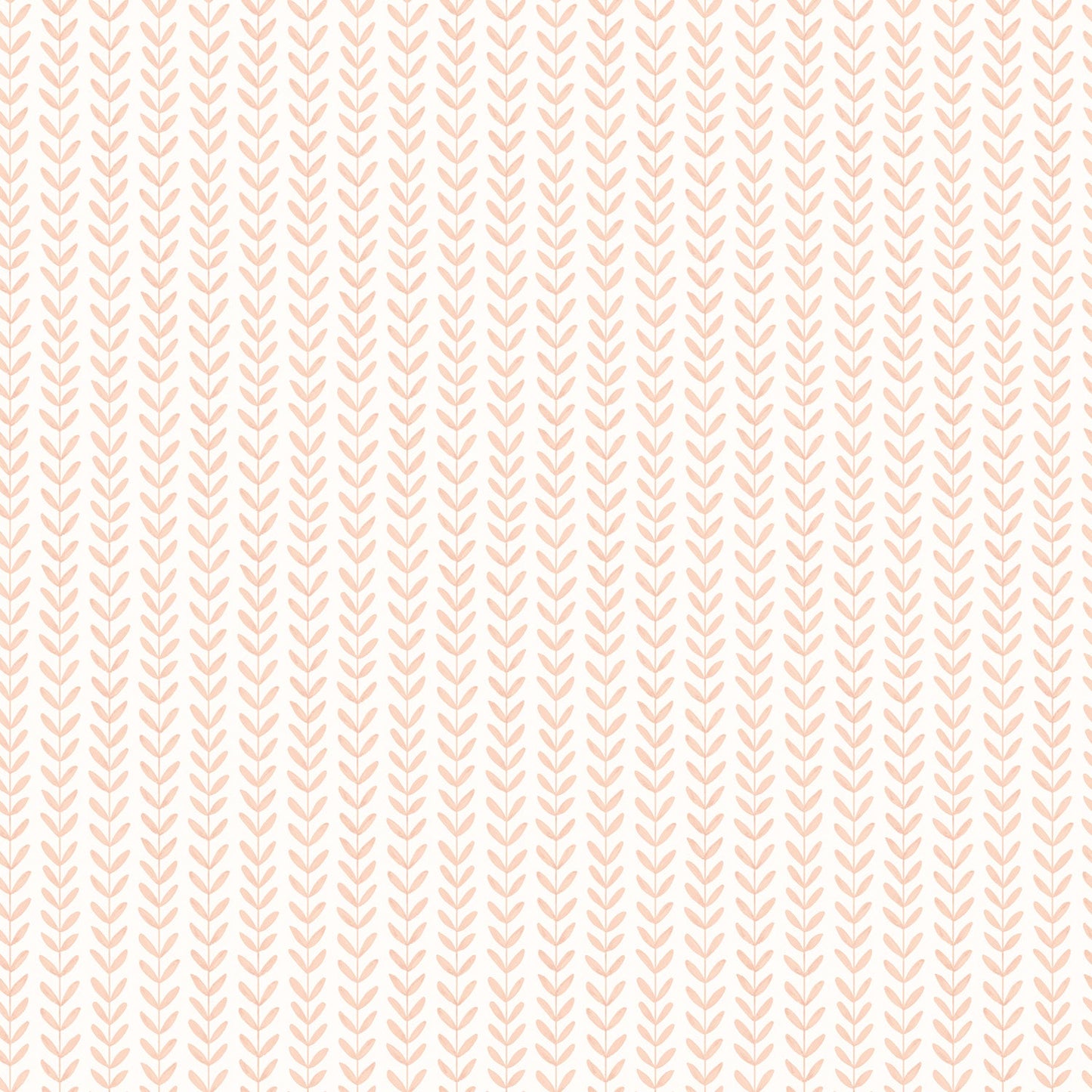 Sample - Ditsy Leaf Stripe Wallpaper - Apricot