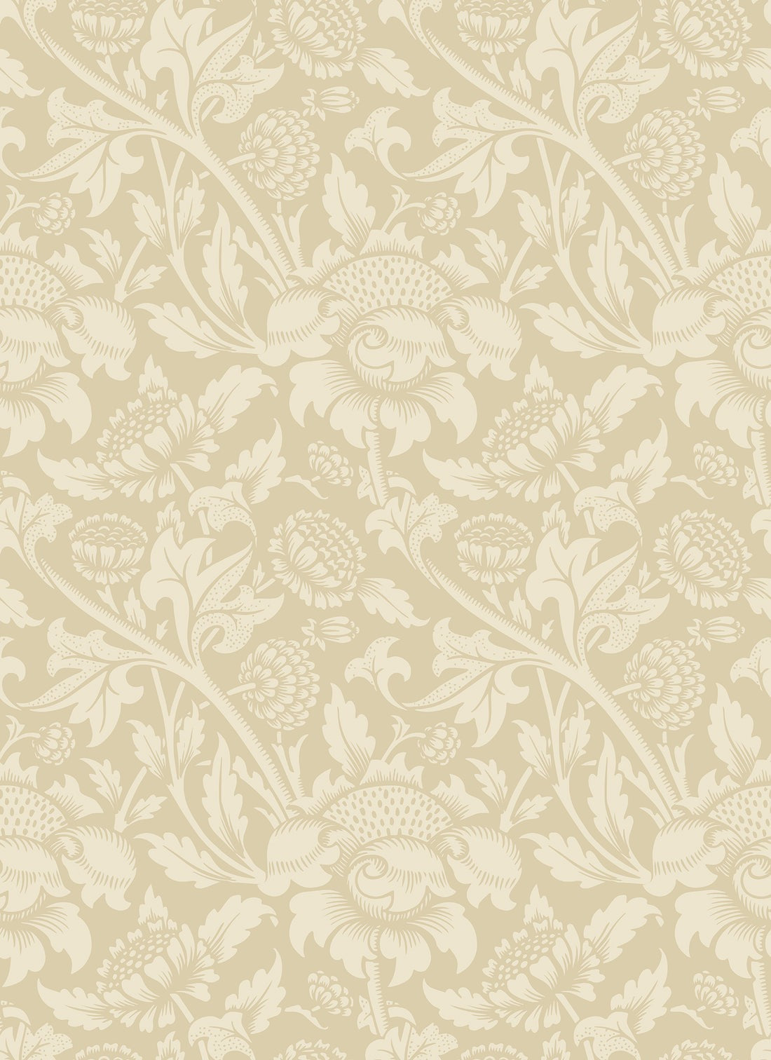 Sample - Damask Trail Wallpaper - Hemp