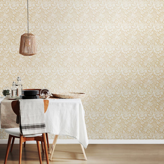 Damask Trail Wallpaper - Stone