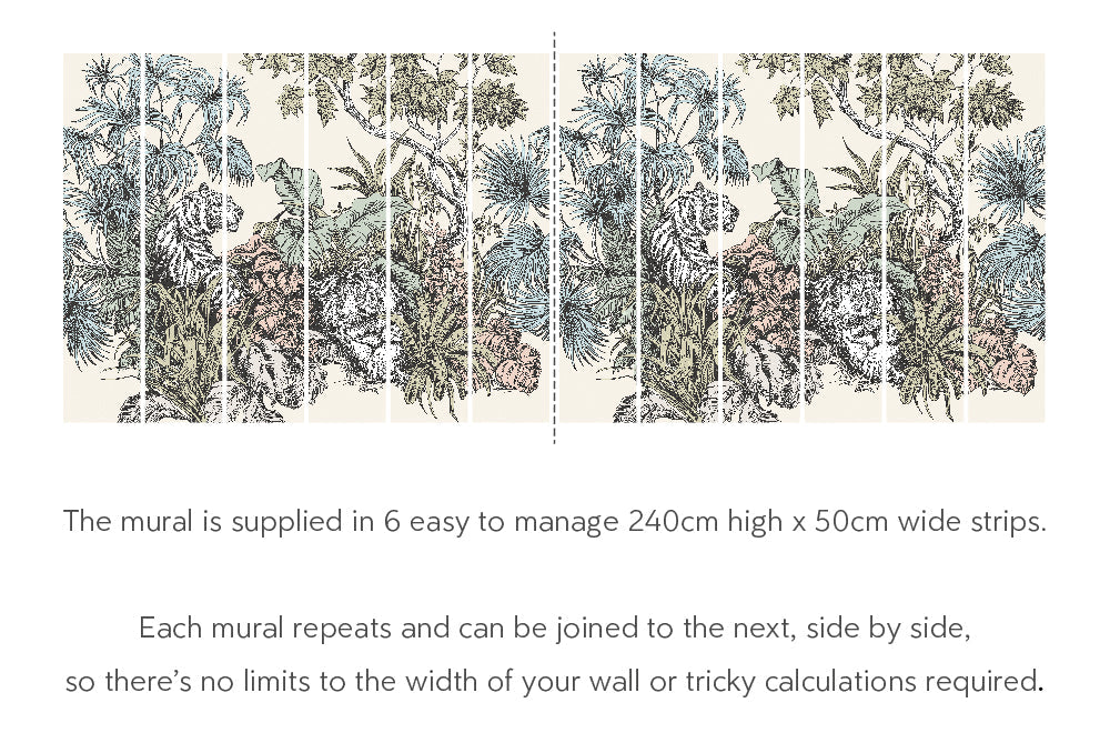 Roar Jungle - Hybrid Mural - Blush