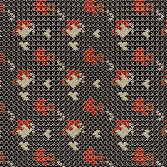 Digital Koi - Koi 1 - Custom Sized Wallpaper Mural (per m2) - Black/Red