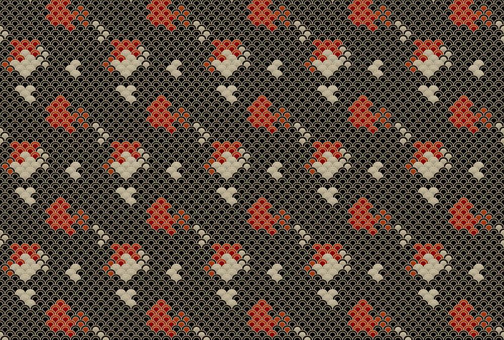 Digital Koi - Koi 1 - Custom Sized Wallpaper Mural (per m2) - Black/Red