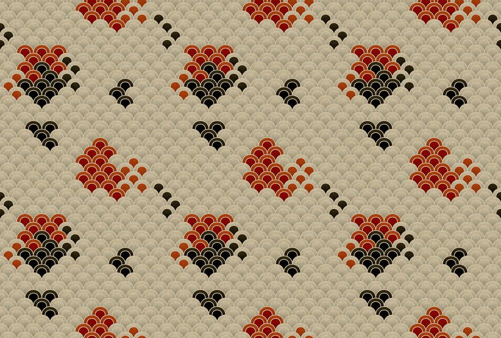 Digital Koi - Koi 1 - Custom Sized Wallpaper Mural (per m2) - Neutral/Red
