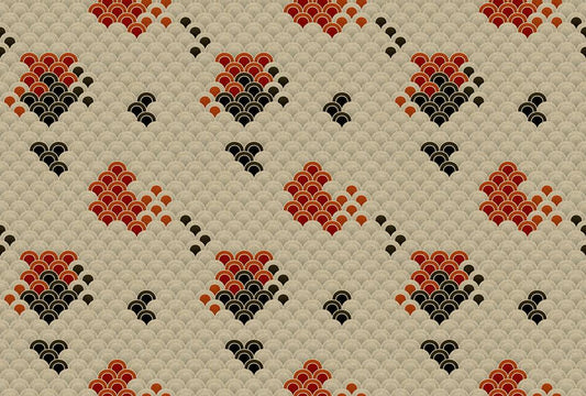 Digital Koi - Koi 1 - Custom Sized Wallpaper Mural (per m2) - Neutral/Red