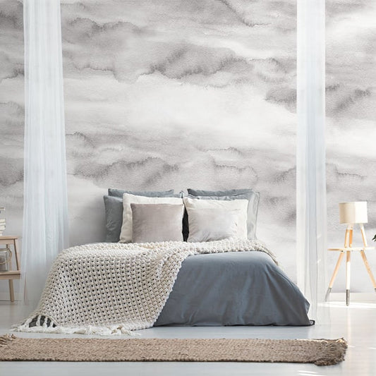 Riviera Watercolor - Winter - Custom Sized Wallpaper Mural (per/m2)