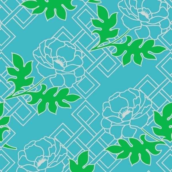 Sample – Large Floral Trellis Florence Broadhurst Wallpaper - Bondi
