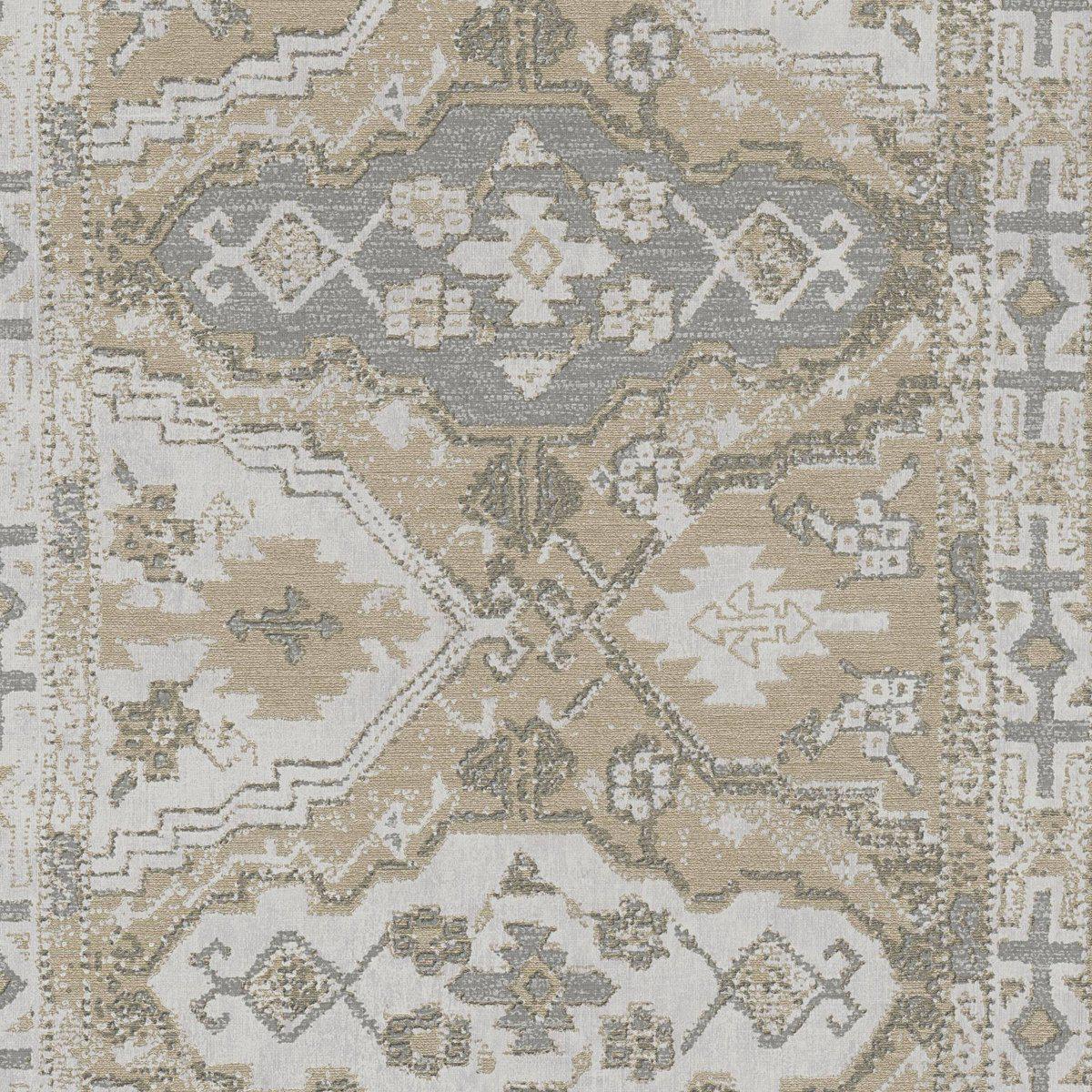 Sample - Marrakesh Carpet Wallpaper - Beige Grey