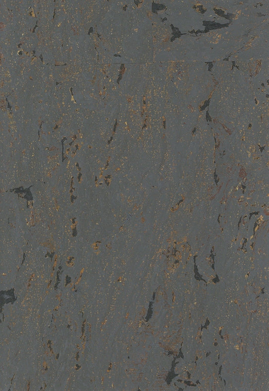 Sample - Lasmin Cork Metallic Wallpaper - Charcoal Grey/Gold