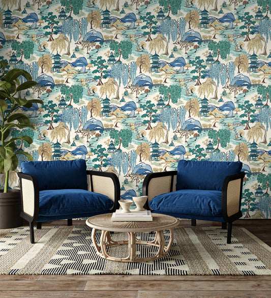 Oka Wallpaper - Indigo