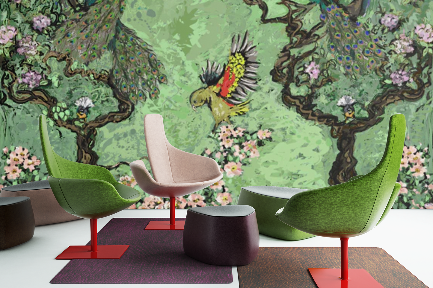 Sample – Kea Chinoiseries - Custom Sized Wallpaper Mural (per m2)
