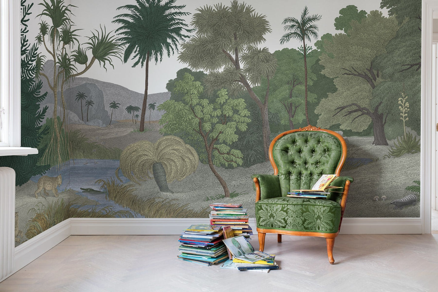 Jungle Land - Colour - Custom Sized Wallpaper Mural (per m2)