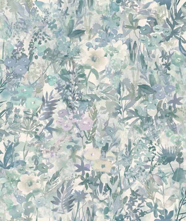 Sample - Poppy Meadow Wallpaper - Sky