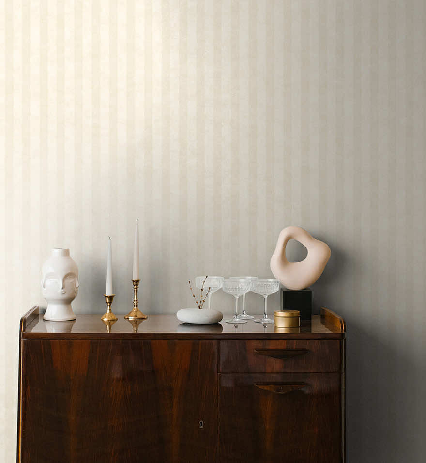 Aquila Stripes Wallpaper - Cream
