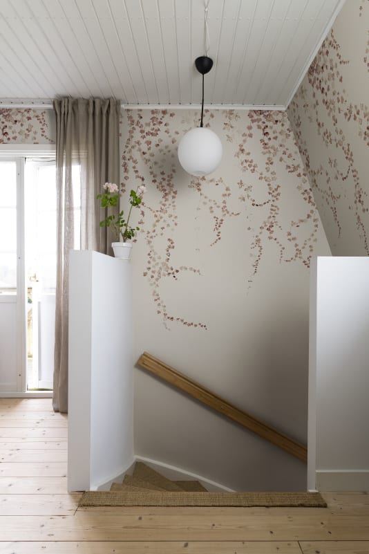 Aralia - Sandberg - Custom Sized Wallpaper Mural (per m2) -Burgundy