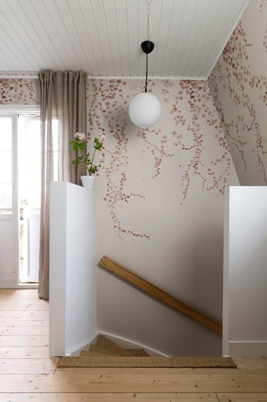 Aralia - Sandberg - Custom Sized Wallpaper Mural (per m2) -Burgundy