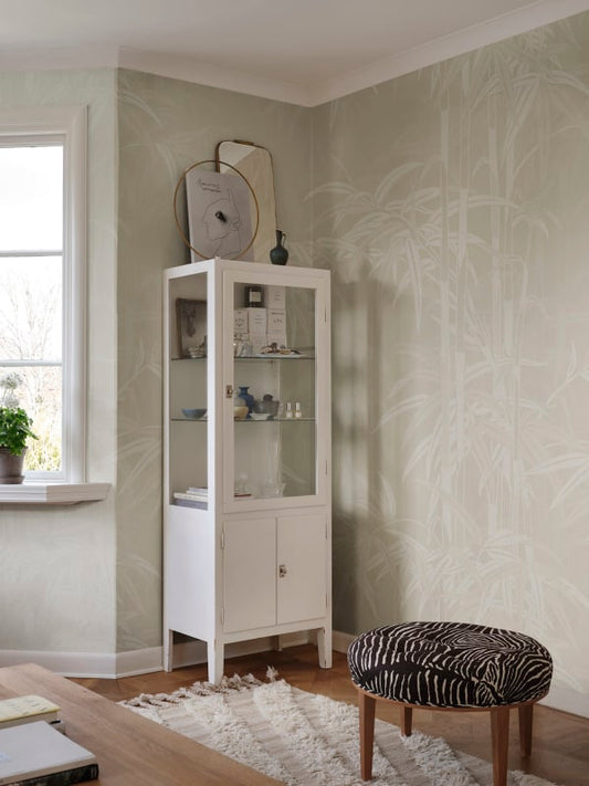 Leon Bamboo - Beige - Custom Sized Wallpaper Mural (per m2)