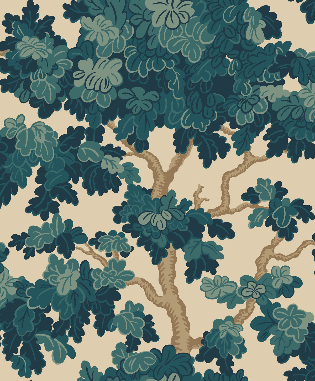 Sample – Karolina Tree Wallpaper – Teal