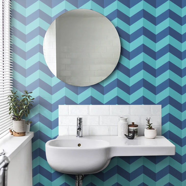 Illusion Chevron - Ohpopsi - Cerulean Mix