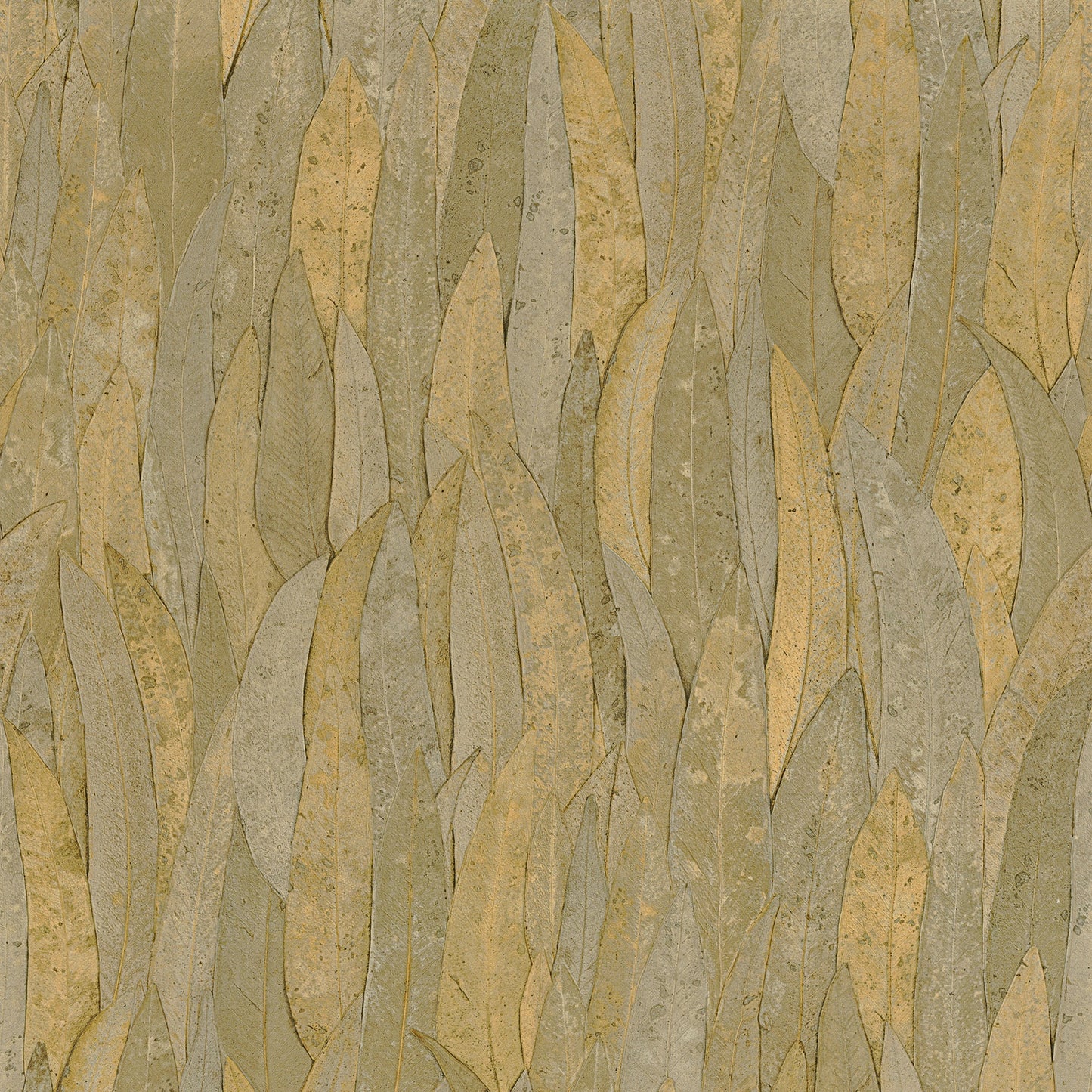Sample - Neluwa Textured Leaves Wallpaper - Sage