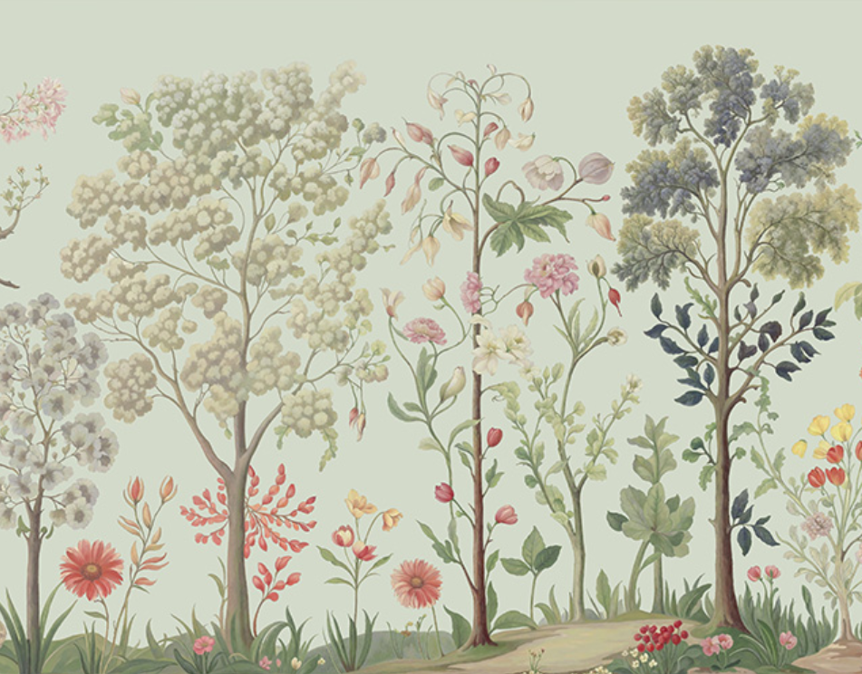 Sample - Arboretum Exotic Tropical Garden - Custom sized wallpaper mural (per/m2) - Sage