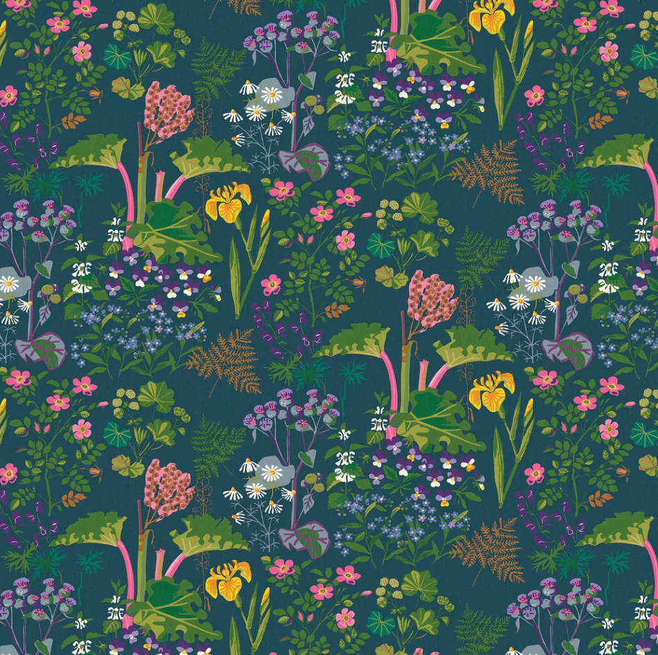 Sample - Rabarber Wallpaper - Green