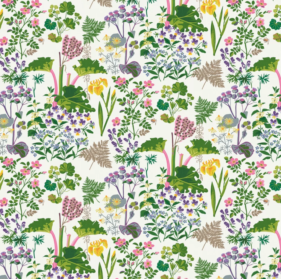 Sample - Rabarber Wallpaper - Cream