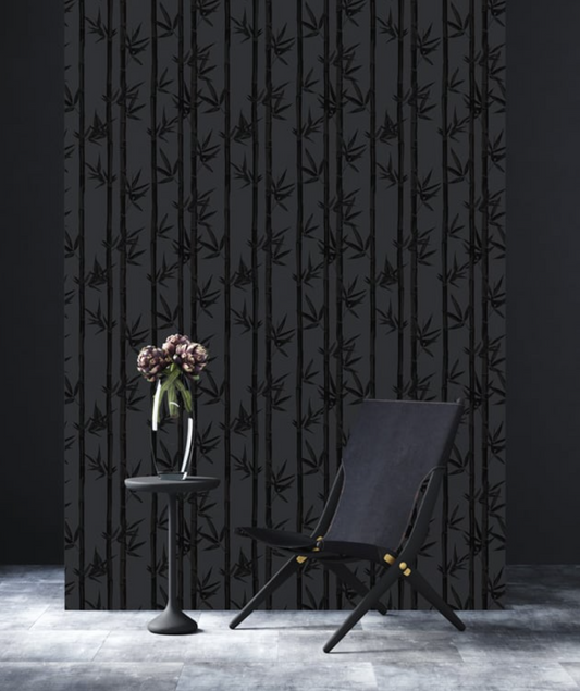 Waya Bamboo Wallpaper - Charcoal