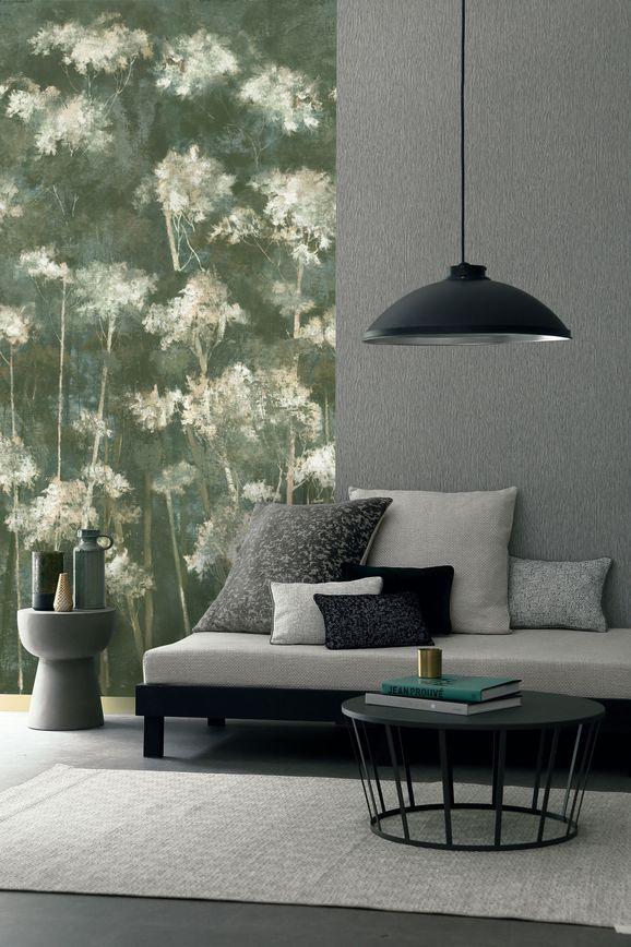 Selva Wallpanel Mural Wallpaper - Green/Silver