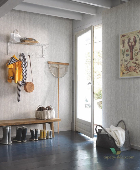 Bordage Faux Wood Slat Wallpaper - Beige/Grey - Discontinuing