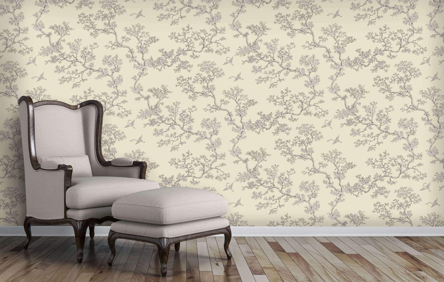 The Cranes - Florence Broadhurst Wallpaper - Porcelain