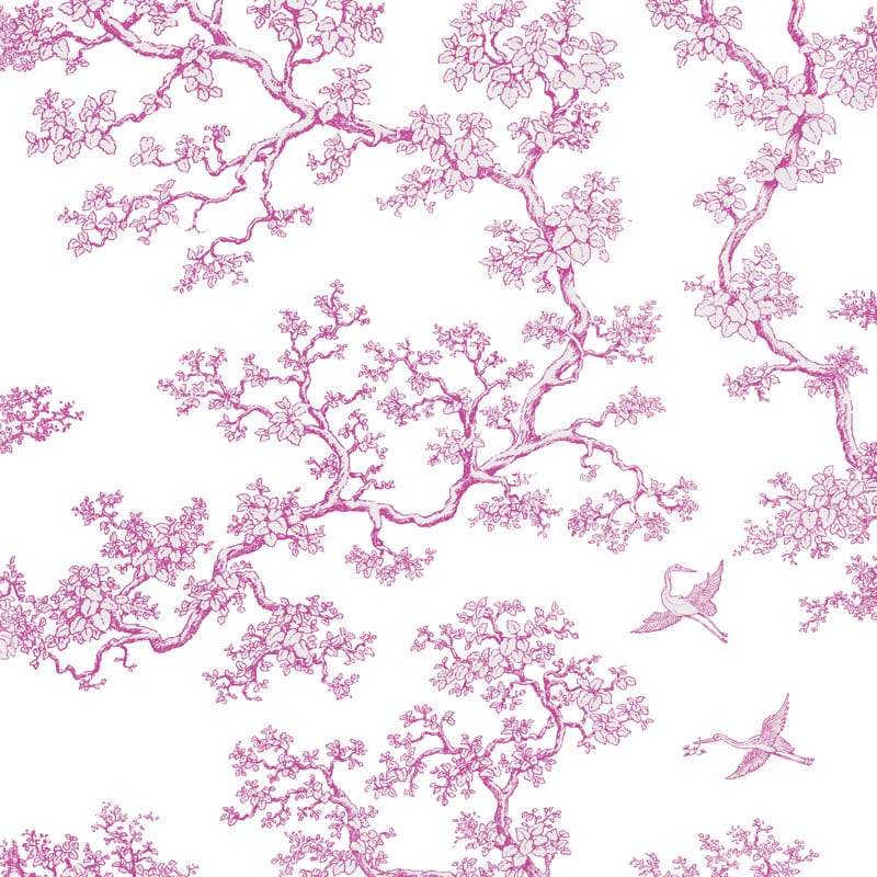 Sample – The Cranes - Florence Broadhurst Wallpaper - Magenta