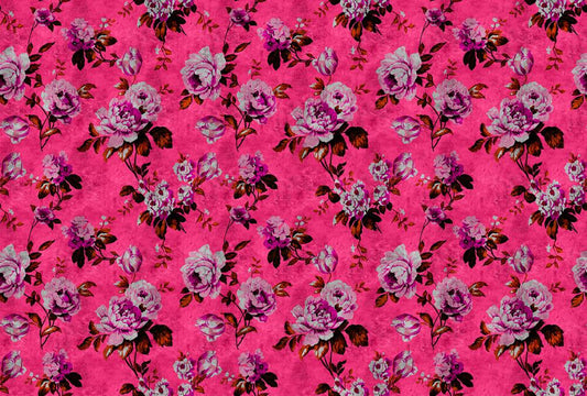 Wild Rose - Custom Sized Wallpaper Mural (per m2) - Bright Pink