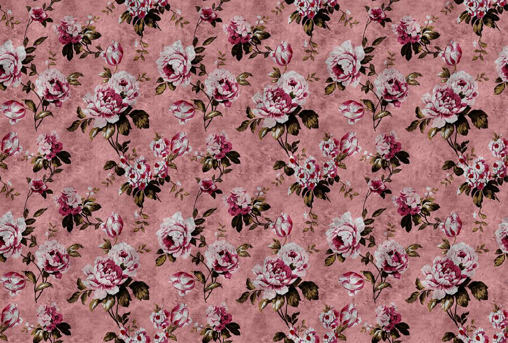 Wild Rose - Custom Sized Wallpaper Mural (per m2) - Pink/Red