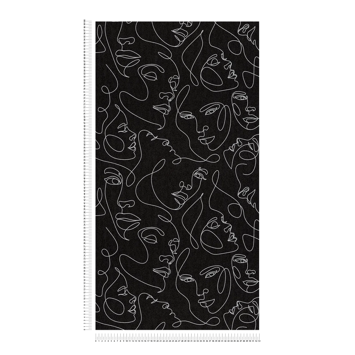 Muse Line Art Face Wallpaper – Black/Silver