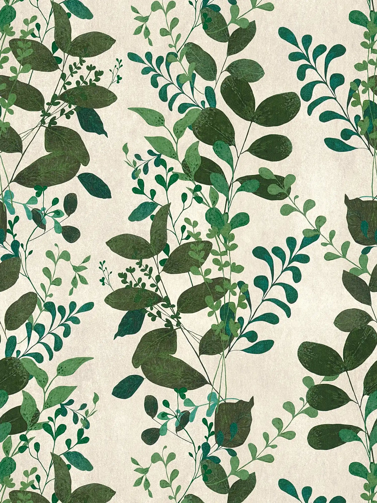 Verdant Leaf Sprig wallpaper in cream/green – sample