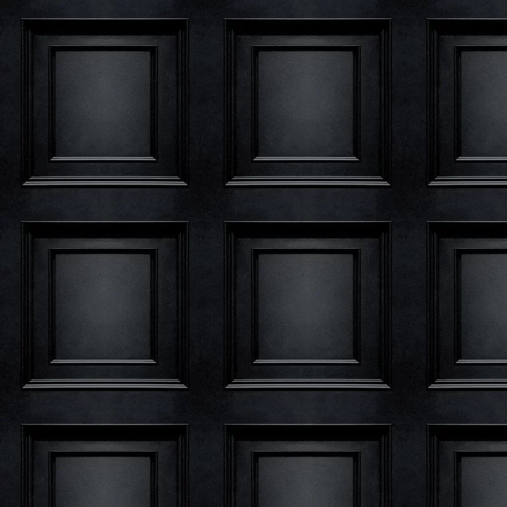 Sample - Amara Wood Panel Wallpaper - Black