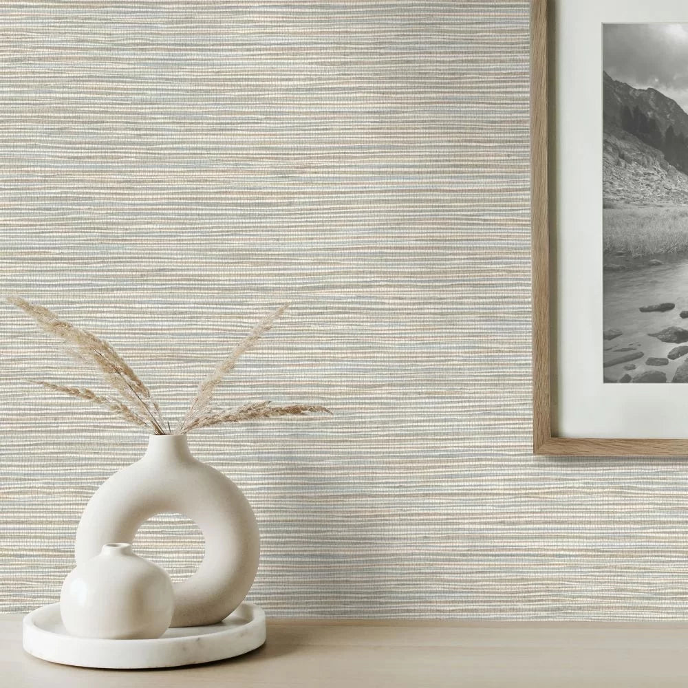 Grasscloth Wallpaper-Seafoam