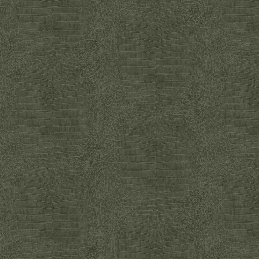 Sample - Imitation Crocodile Leather Wallpapers - Pine Green
