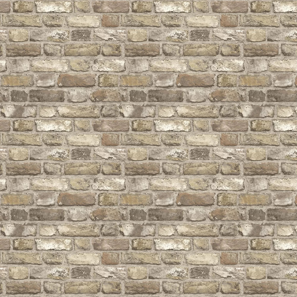 Sample - Vintage Brick Wallpaper - Neutral