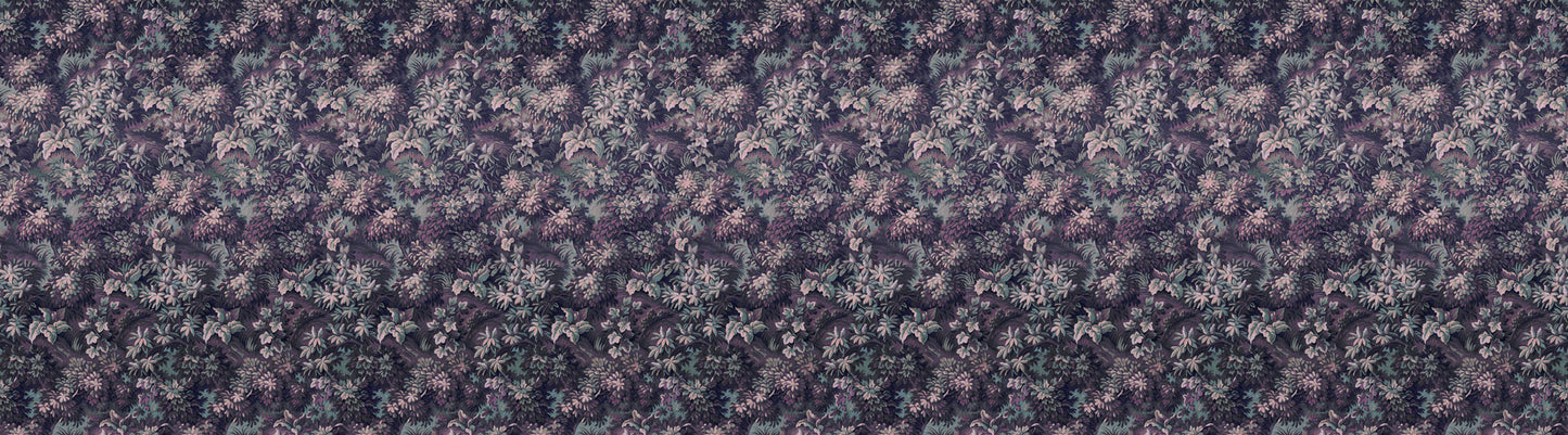 Verdant Grove - Midnight Pink - Custom Sized Wallpaper Mural (per m2)