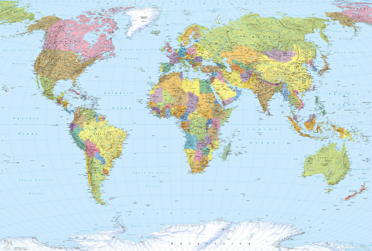 Sample – World Map Mural Wallpaper - Custom Sized Mural (per m2)