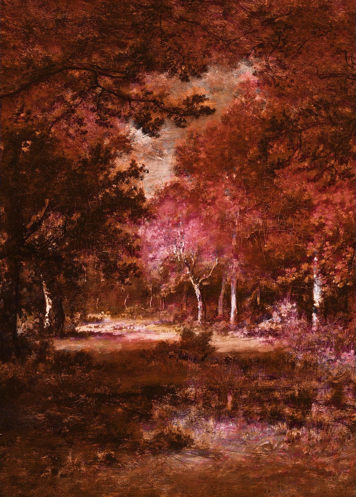 Sample – Autumna Rosso - Custom Sized Mural Wallpaper (per m2)
