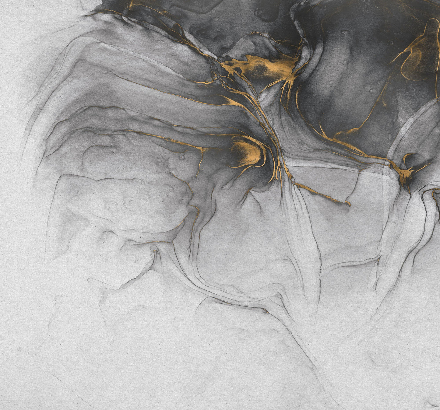Sample – Ink Gold Flow - Custom Sized Mural Wallpaper (per m2)