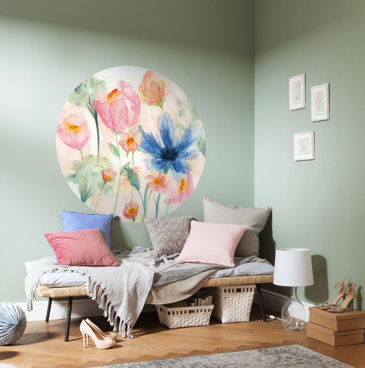May Floral - Circular Mural - Self Adhesive