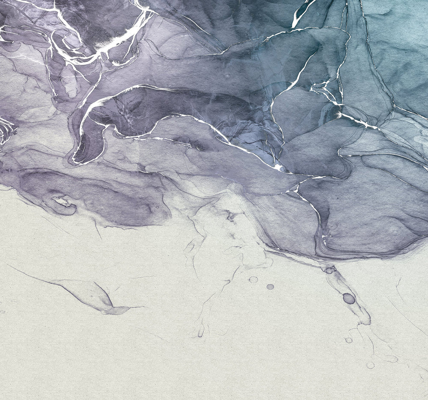 Sample – Ink Blue Fluid with Gold - Custom Sized Wallpaper Mural (per m2)