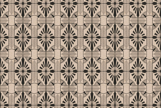 Astoria Diamond Art Deco Sun - Custom Sized Wallpaper Mural (per m2)