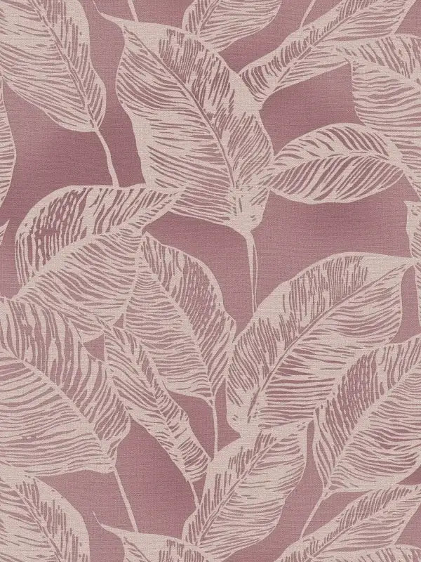 Sample - Banana Grove - Leaf Wallpaper - Pink